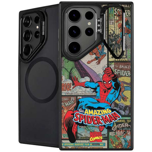 Marvel Classic Comics Amazing Spider-Man Collage Galaxy S25 Ultra Kickstand Case